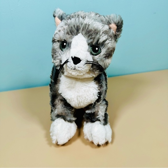IKEA Kitty Cat  Plush Stuffed Animal Soft Toy Gray White Tabby Lilleplutt 9.5" - Picture 1 of 8